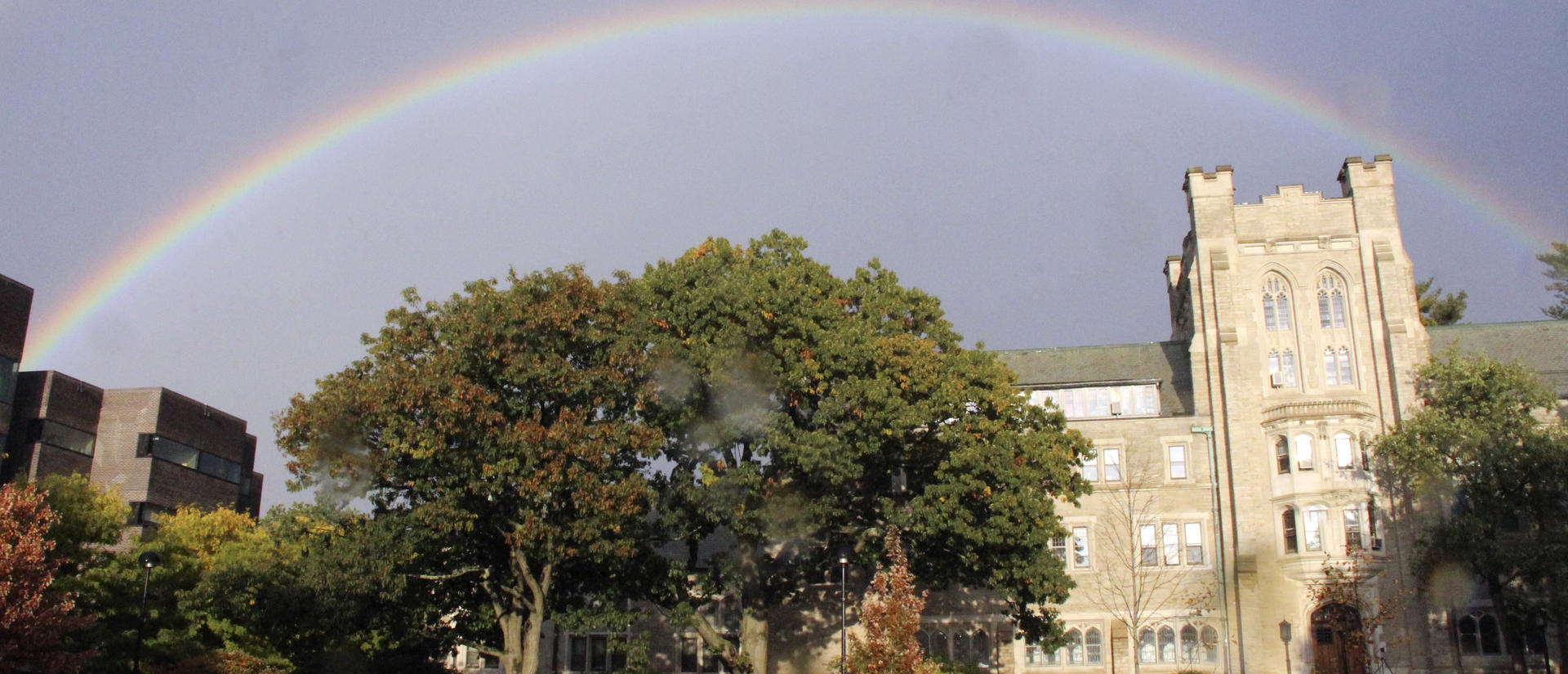 Rainbow over Swartz Hall